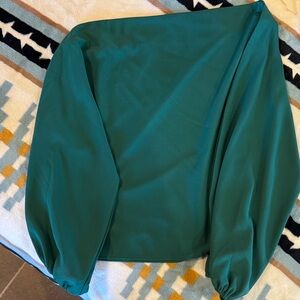 New Green One-Shoulder Blouse